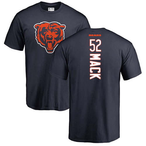 Chicago Bears Men Navy Blue Khalil Mack Backer NFL Football #52 T Shirt
